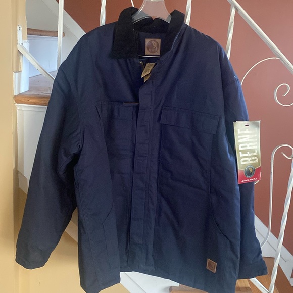COPY - NWT Berne workwear mens blue zip front insulated jacket size X-Large/ re… - Picture 1 of 7